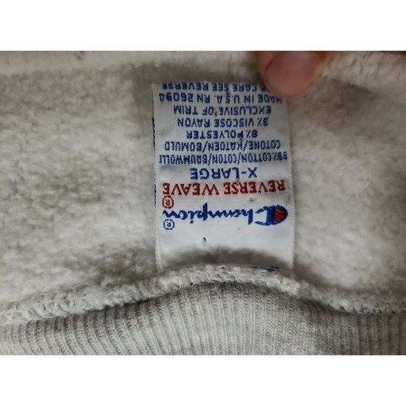 90s Champion Reverse Weave Harvard Vintage Sweatshirt Crewneck XL - Holes Spots - Picture 10 of 10